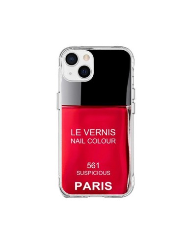 Coque iPhone 15 Plus Vernis Paris Suspicious Rouge - Laetitia