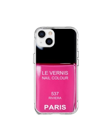 Coque iPhone 15 Plus Vernis Paris Riviera Rose - Laetitia