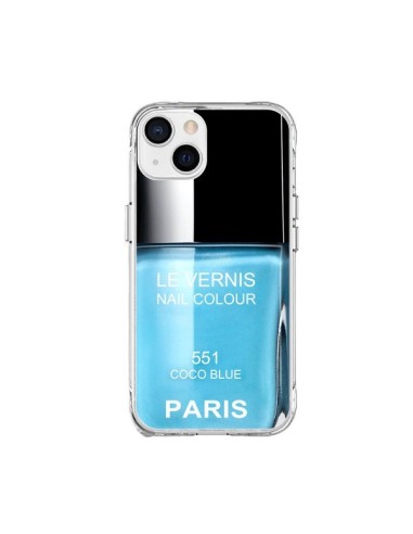 Coque iPhone 15 Plus Vernis Paris Coco Blue Bleu - Laetitia