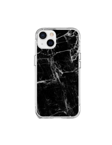 Coque iPhone 15 Plus Marbre Marble Noir Black - Laetitia