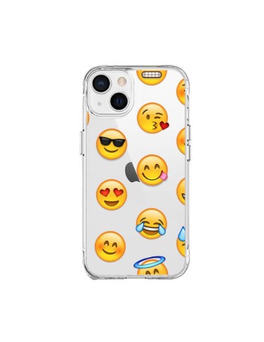 Coque iPhone 15 Plus Smiley Emoticone Emoji Transparente - Laetitia
