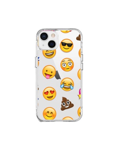 Coque iPhone 15 Plus Emoticone Emoji Transparente - Laetitia