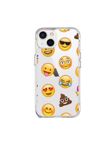 Coque iPhone 15 Plus Emoticone Emoji Transparente - Laetitia