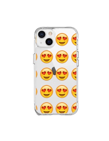 Coque iPhone 15 Plus Love Amoureux Smiley Emoticone Emoji Transparente - Laetitia