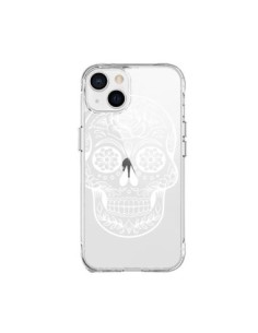 Coque iPhone 15 Plus Tête de Mort Mexicaine Blanche...