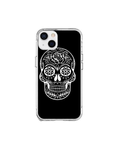 Coque iPhone 15 Plus Tête de Mort Mexicaine Blanche - Laetitia