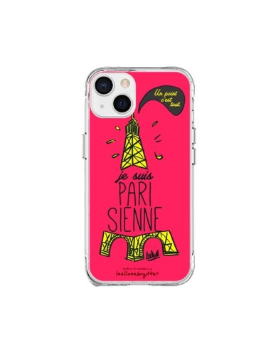 Coque iPhone 15 Plus Je suis Parisienne La Tour Eiffel Rose - Leellouebrigitte