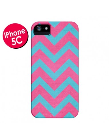 Coque Strawberry Chevron Rose Bleu pour iPhone 5C - Mary Nesrala