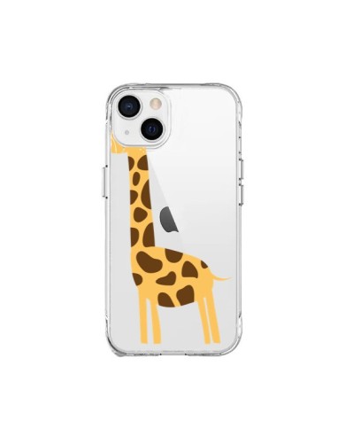 Cover iPhone 15 Plus Giraffa Animale Savana Trasparente - Petit Griffin
