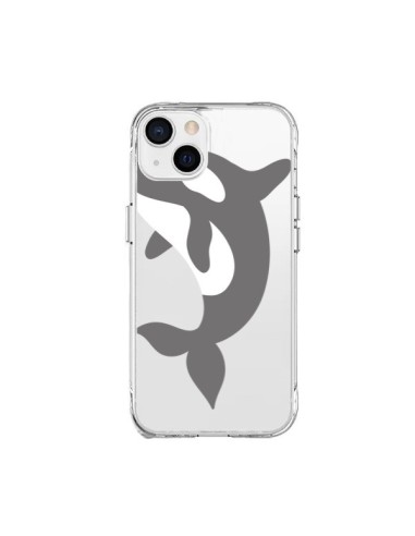 Coque iPhone 15 Plus Orque Orca Ocean Transparente - Petit Griffin