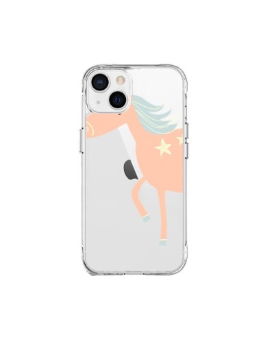 Coque iPhone 15 Plus Licorne Unicorn Rose Transparente - Petit Griffin