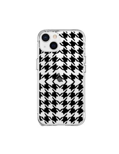 Coque iPhone 15 Plus Vichy Carre Noir Transparente - Petit Griffin