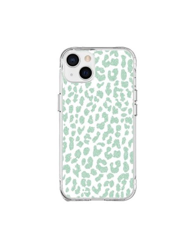 Coque iPhone 15 Plus Leopard Menthe Mint - Mary Nesrala