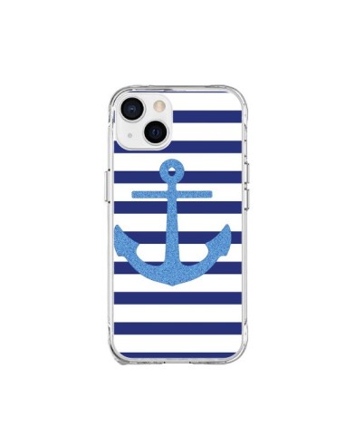 Coque iPhone 15 Plus Ancre Voile Marin Navy Blue - Mary Nesrala