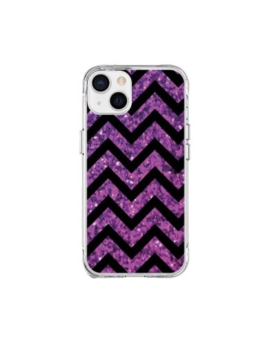 iPhone 15 Plus Case Chevron Purple Sparkle Triangle Aztec - Mary Nesrala