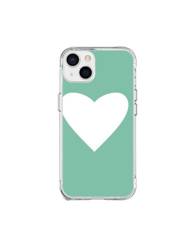 Cover iPhone 15 Plus Cuore Verde Menta - Mary Nesrala