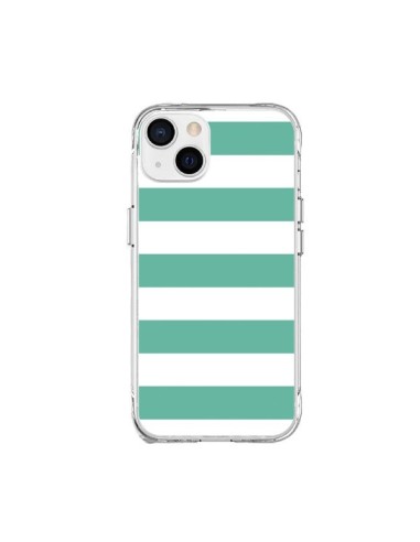 Coque iPhone 15 Plus Bandes Mint Vert - Mary Nesrala