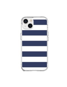 Coque iPhone 15 Plus Bandes Marinières Bleu Blanc...