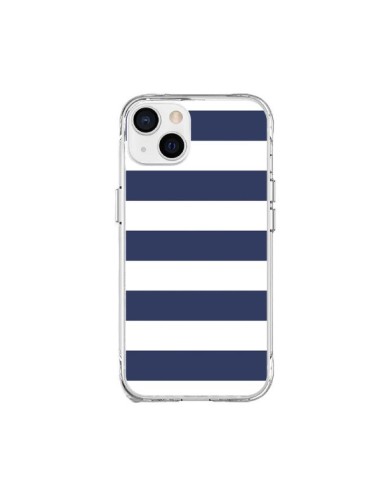 Cover iPhone 15 Plus Bande Marineresche Blu Bianco Gaultier - Mary Nesrala