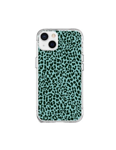 Coque iPhone 15 Plus Leopard Turquoise Neon - Mary Nesrala