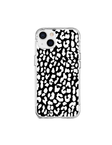 Coque iPhone 15 Plus Leopard Noir et Blanc - Mary Nesrala