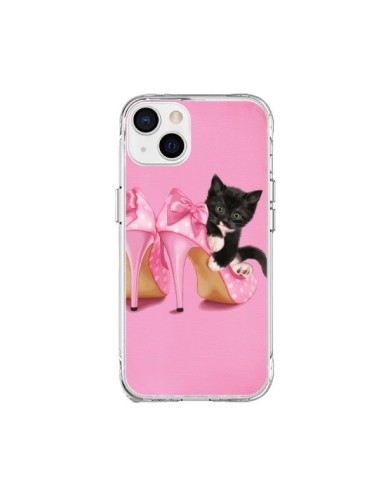 Coque iPhone 15 Plus Chaton Chat Noir Kitten Chaussure Shoes - Maryline Cazenave