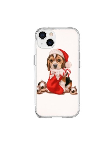 Coque iPhone 15 Plus Chien Dog Pere Noel Christmas - Maryline Cazenave