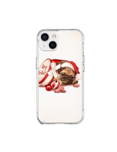 Coque iPhone 15 Plus Chien Dog Pere Noel Christmas Boite - Maryline Cazenave