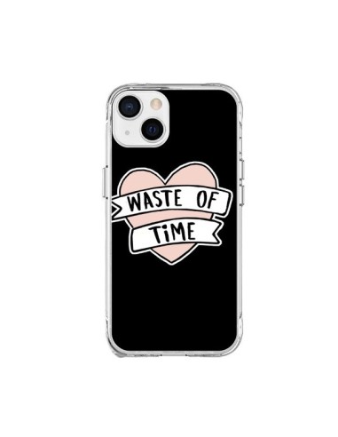 Coque iPhone 15 Plus Waste of Time Coeur - Maryline Cazenave