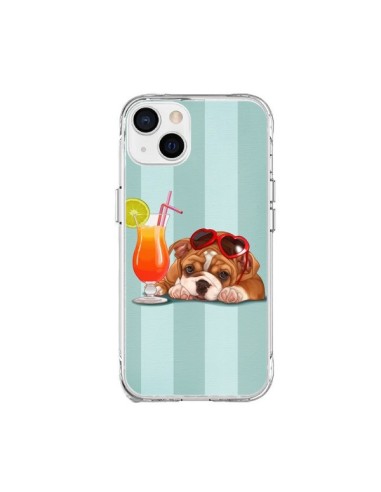 Coque iPhone 15 Plus Chien Dog Cocktail Lunettes Coeur - Maryline Cazenave