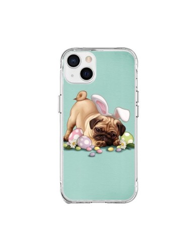Coque iPhone 15 Plus Chien Dog Rabbit Lapin Pâques Easter - Maryline Cazenave