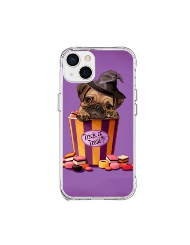Coque iPhone 15 Plus Chien Dog Halloween Sorciere Bonbon - Maryline Cazenave