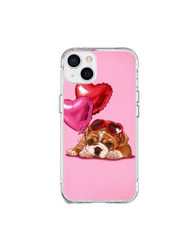 Coque iPhone 15 Plus Chien Dog Lunettes Coeur Ballon - Maryline Cazenave