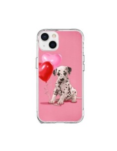 Coque iPhone 15 Plus Chien Dog Dalmatien Ballon Coeur -...