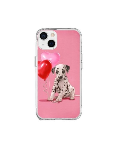 Coque iPhone 15 Plus Chien Dog Dalmatien Ballon Coeur - Maryline Cazenave
