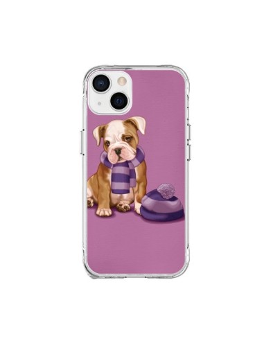 Coque iPhone 15 Plus Chien Dog Echarpe Bonnet Froid Hiver - Maryline Cazenave