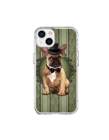 Coque iPhone 15 Plus Chien Dog Bulldog Noeud Papillon Chapeau - Maryline Cazenave