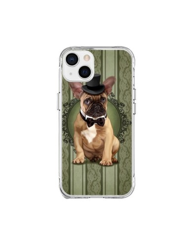 Cover iPhone 15 Plus Cane Bulldog Papillon Cappello - Maryline Cazenave