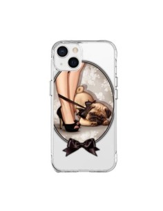 iPhone 15 Plus Case Lady Jambes Dog Bulldog Dog Bow tie...