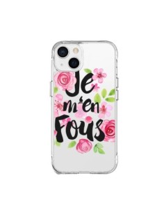 Cover iPhone 15 Plus Je M'en Fous Fiori Trasparente -...