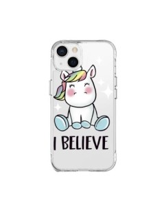 Coque iPhone 15 Plus Licorne I Believe Transparente -...