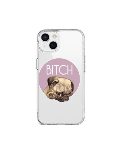 Coque iPhone 15 Plus Bulldog Bitch Transparente - Maryline Cazenave