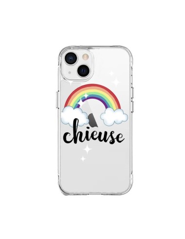 Coque iPhone 15 Plus Chieuse Arc En Ciel Transparente - Maryline Cazenave