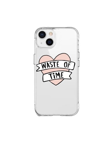 Cover iPhone 15 Plus Waste Of Time Trasparente - Maryline Cazenave