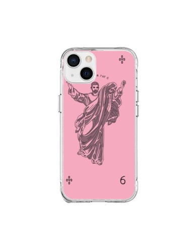 Coque iPhone 15 Plus God Pink Drake Chanteur Jeu Cartes - Mikadololo