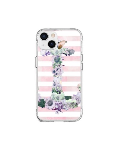 Coque iPhone 15 Plus Ancre Rose Fleurs Navire - Monica Martinez