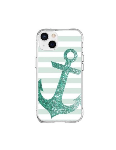 Coque iPhone 15 Plus Ancre Vert Navire - Monica Martinez