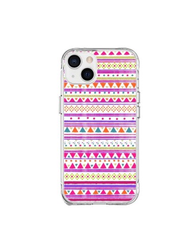 Coque iPhone 15 Plus Bandana Rose Azteque - Monica Martinez