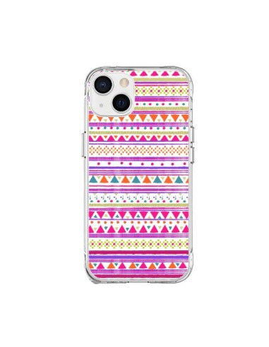 iPhone 15 Plus Case Bandana Pink Aztec - Monica Martinez
