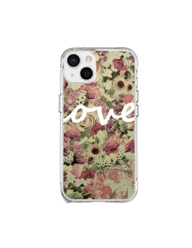 Coque iPhone 15 Plus Love Blanc Flower - Monica Martinez